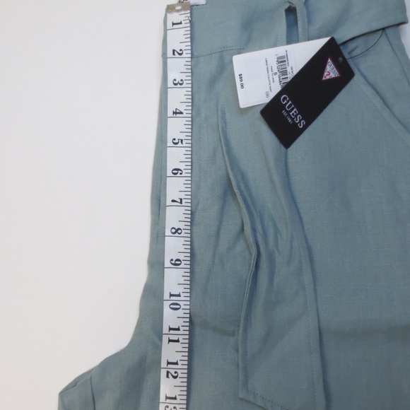 GUESS TESSA LINEN CULOTTE Pants Sport FADE TO JADE Size S - Picture 5 of 9
